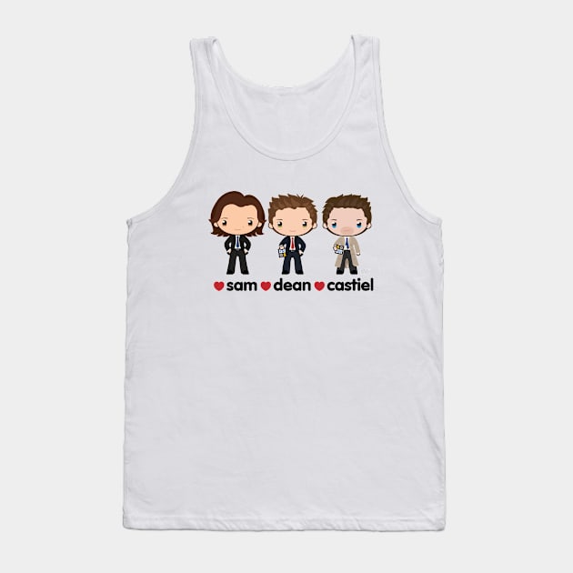 Love Sam, Dean & Castiel Tank Top by KYi